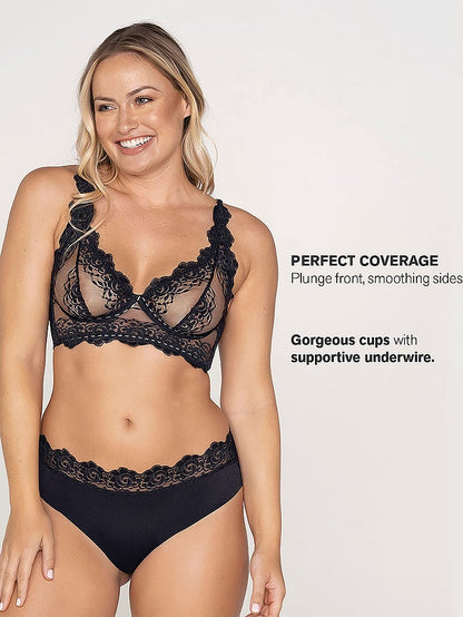 Sculpting Sheer Lace Underwire Shaper Bra