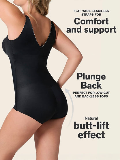 Firm Compression Plunge Back Sculpting Body Shaper