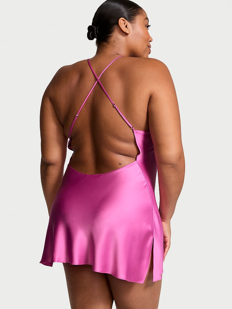 Satin Open-Back Slip