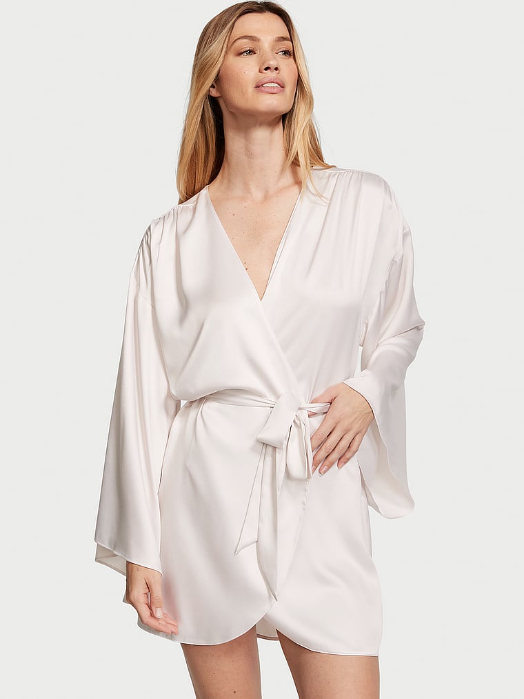 Bride Embellished Satin Short Robe