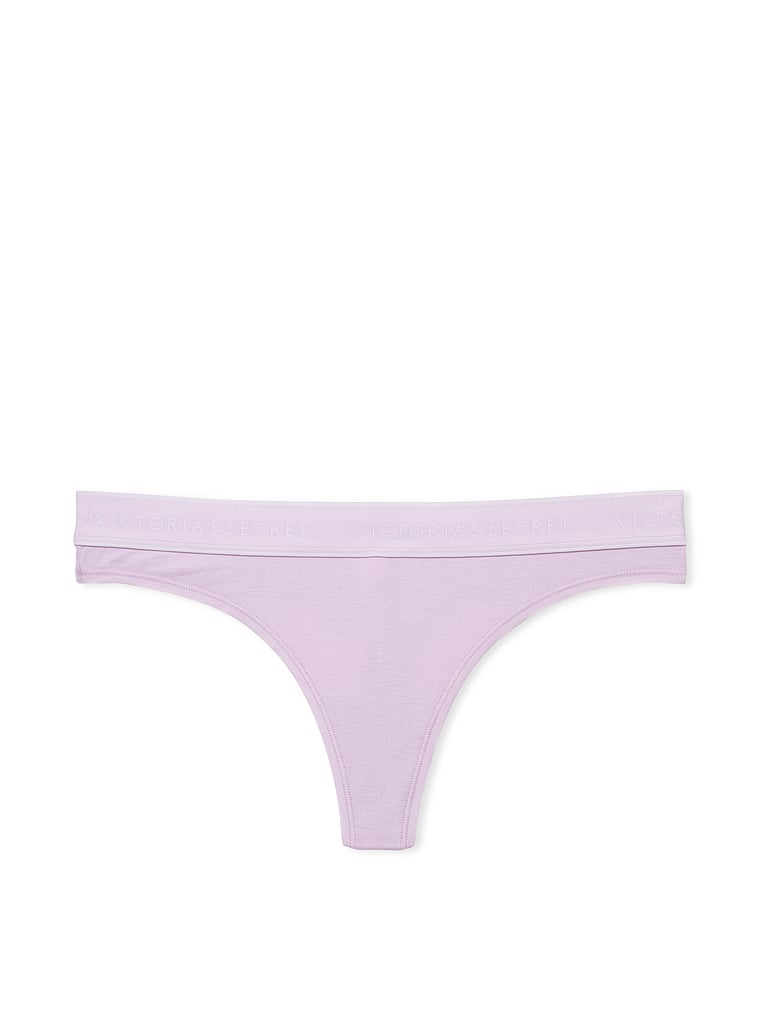 Logo Cotton Thong Panty