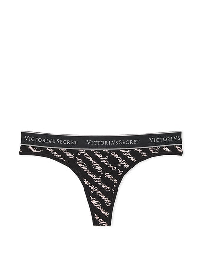 Logo Cotton Thong Panty