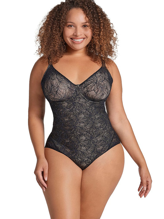 Moderate Compression Underwire Shaping Lace Bodysuit