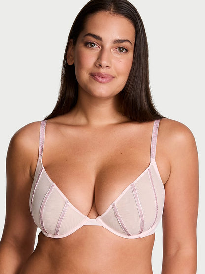 Sheer Shine Unlined Low-Cut Demi Bra