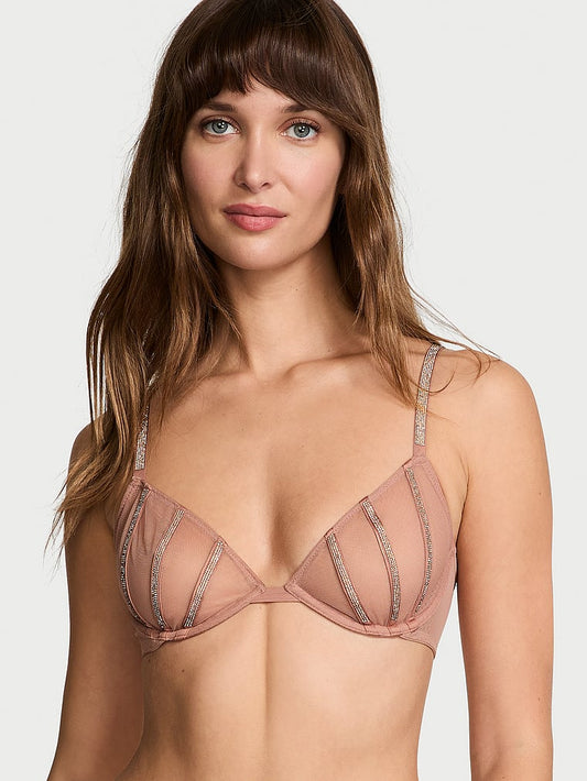 Sheer Shine Unlined Low-Cut Demi Bra