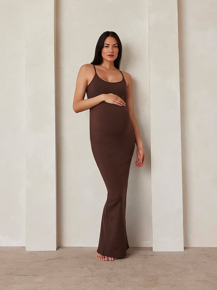 Sculpting Rib Knit Maxi Dress