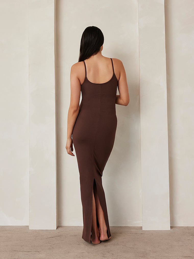 Sculpting Rib Knit Maxi Dress