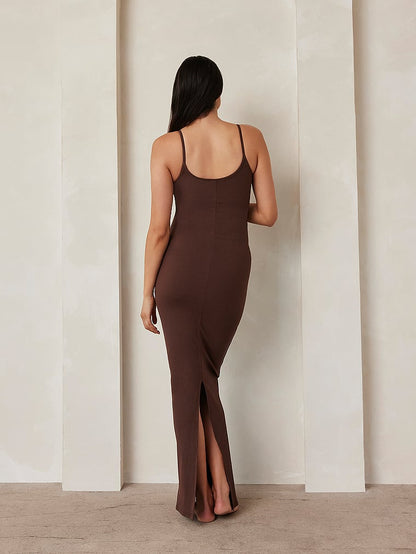 Sculpting Rib Knit Maxi Dress