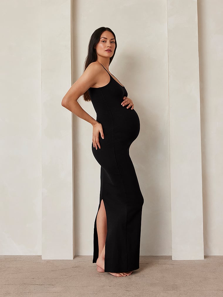 Sculpting Rib Knit Maxi Dress