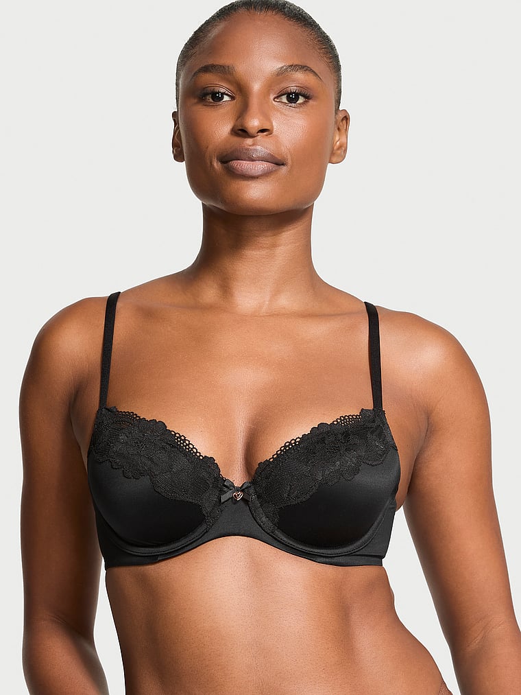 Lace Trim Lightly Lined Demi Bra