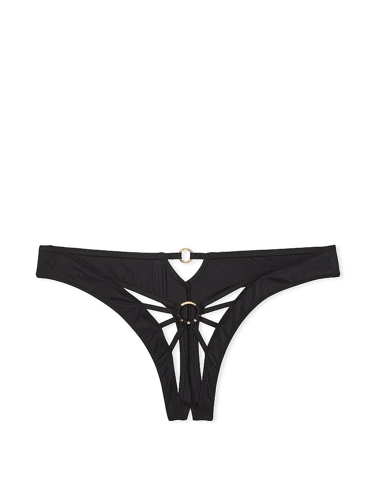 Ring Hardware Crotchless Thong Panty