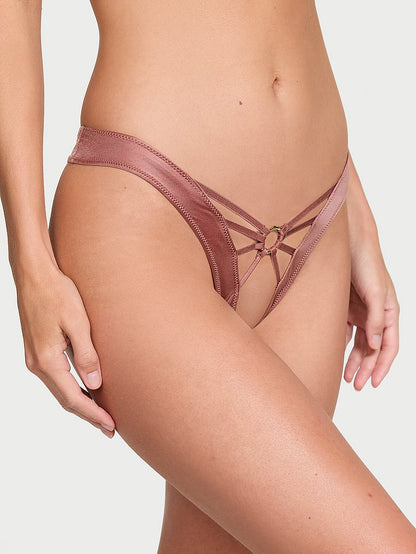 Ring Hardware Crotchless Thong Panty