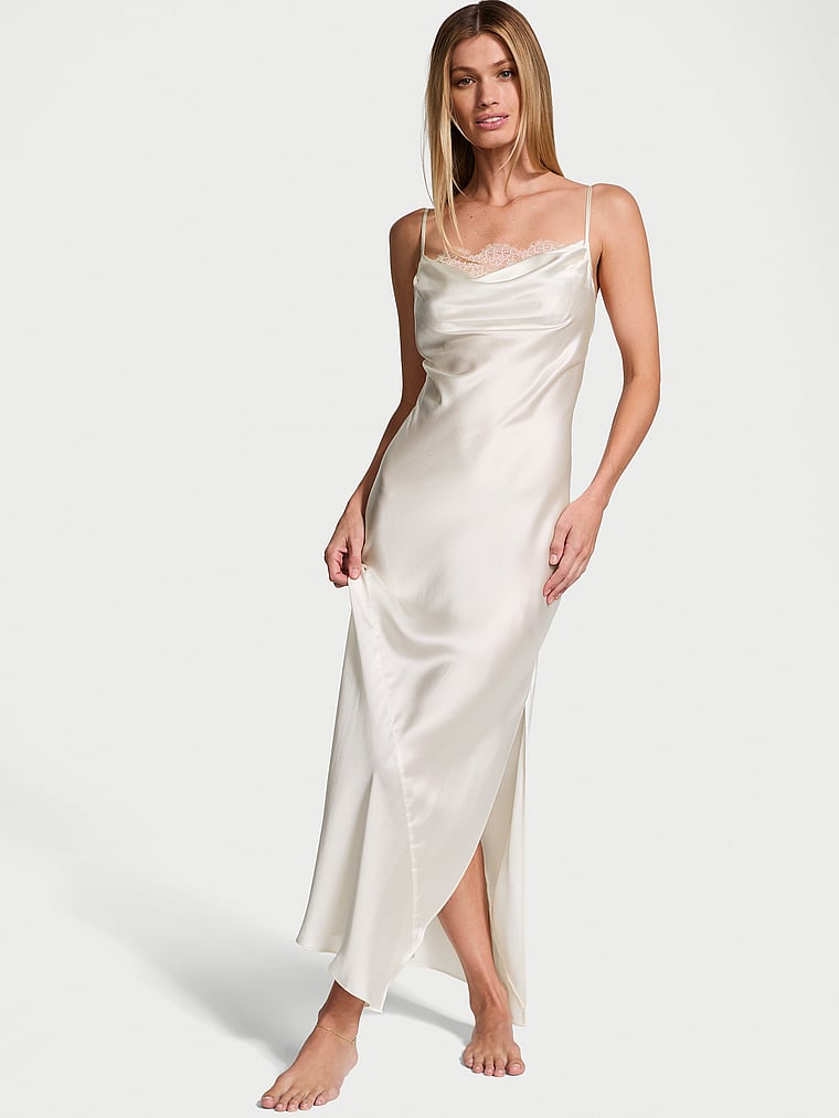 Atelier Victoria's Secret Bridal Silk Charmeuse Cowl-Neck Slip Gown