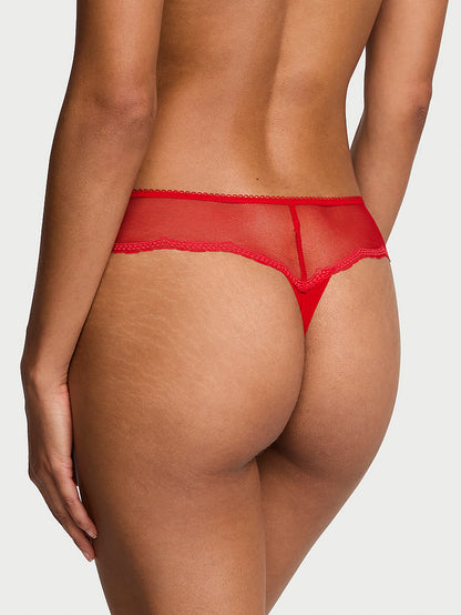 No-Show Lace-Back Thong Panty