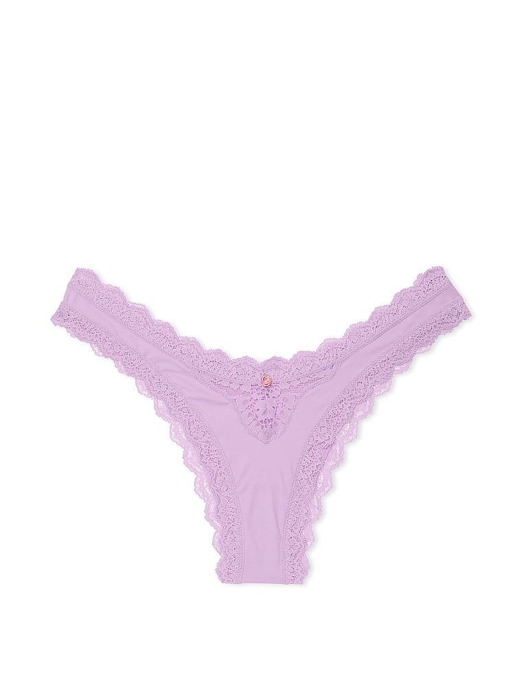 Lace-Trim Brazilian Panty