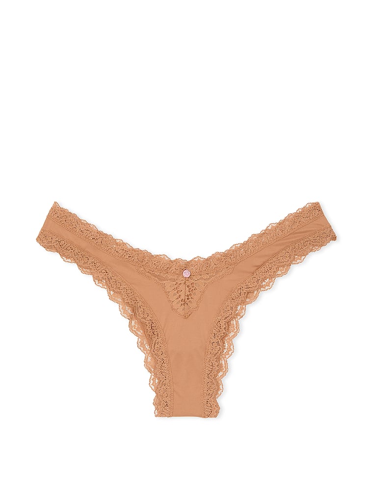 Lace-Trim Brazilian Panty