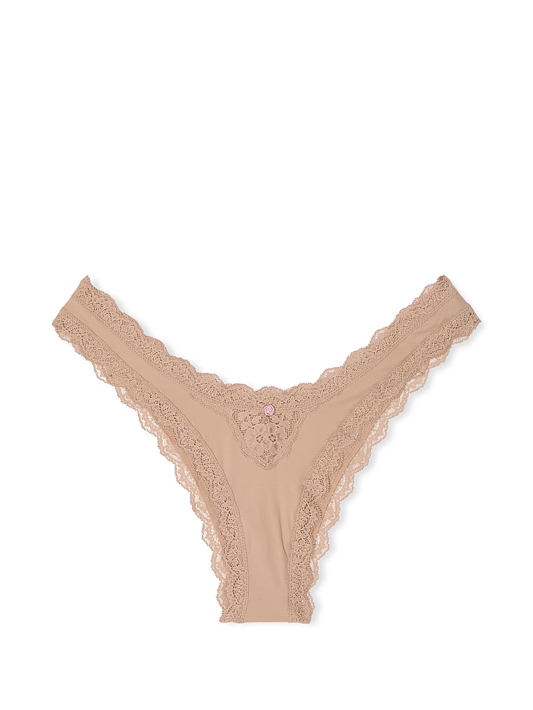 Lace-Trim Brazilian Panty