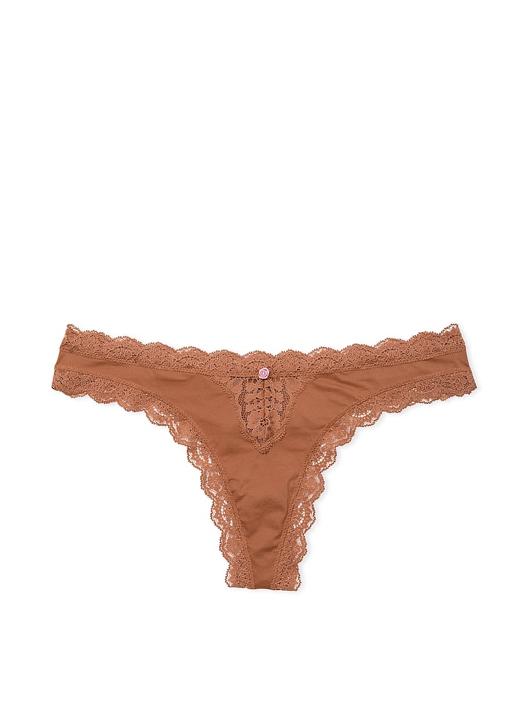 Lace-Trim Thong Panty