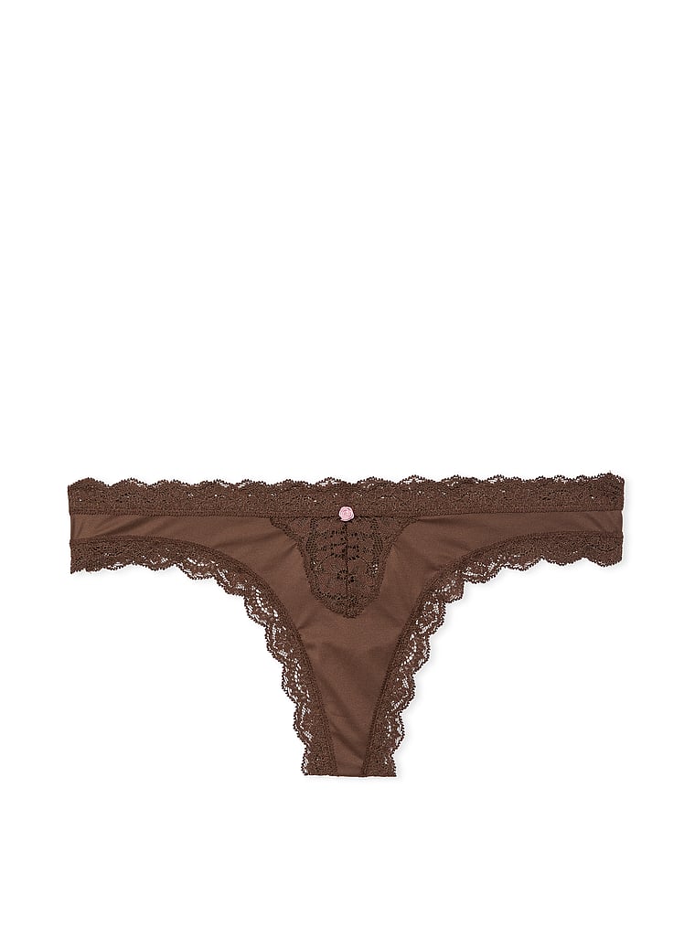 Lace-Trim Thong Panty