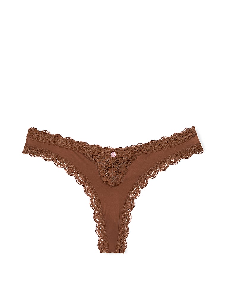 Lace-Trim Thong Panty