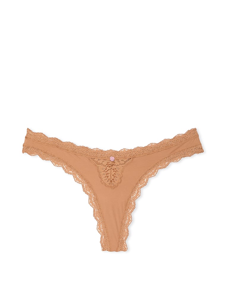 Lace-Trim Thong Panty