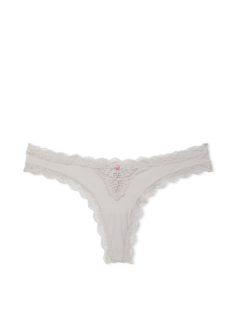 Lace-Trim Thong Panty