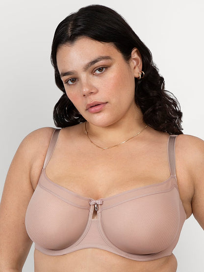 Sheer Mesh Unlined Balconette Bra