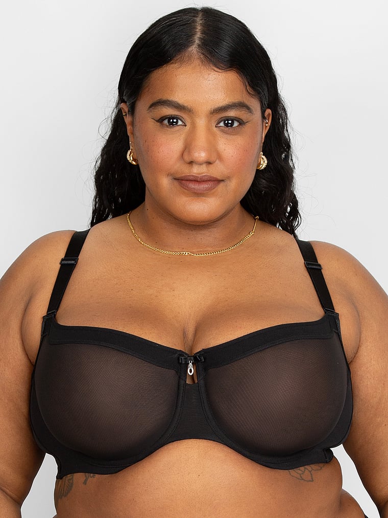 Sheer Mesh Unlined Balconette Bra