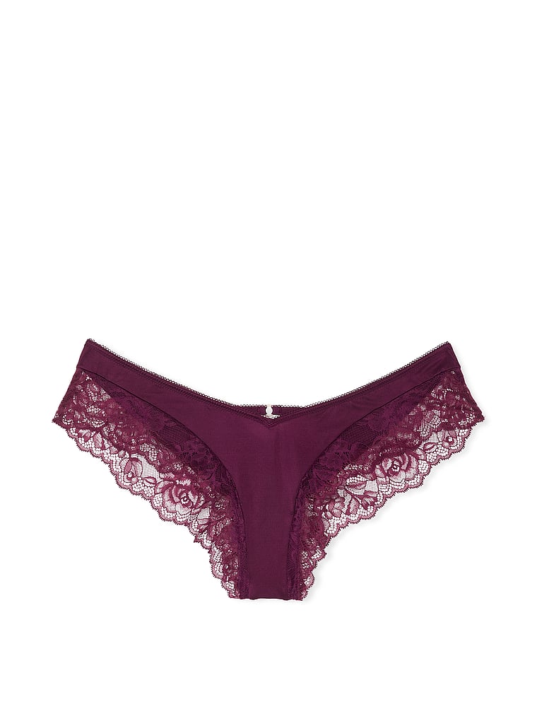 Rose Lace-Trim High-Leg Cheeky Panty