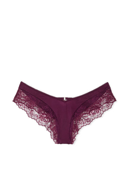 Rose Lace-Trim High-Leg Cheeky Panty