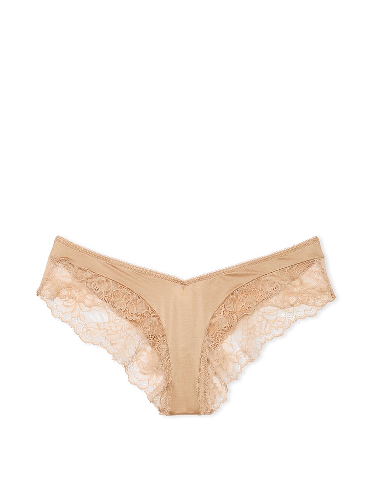 Rose Lace-Trim High-Leg Cheeky Panty