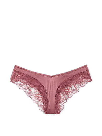 Rose Lace-Trim High-Leg Cheeky Panty