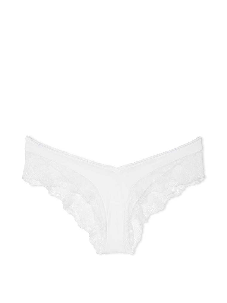 Rose Lace-Trim High-Leg Cheeky Panty