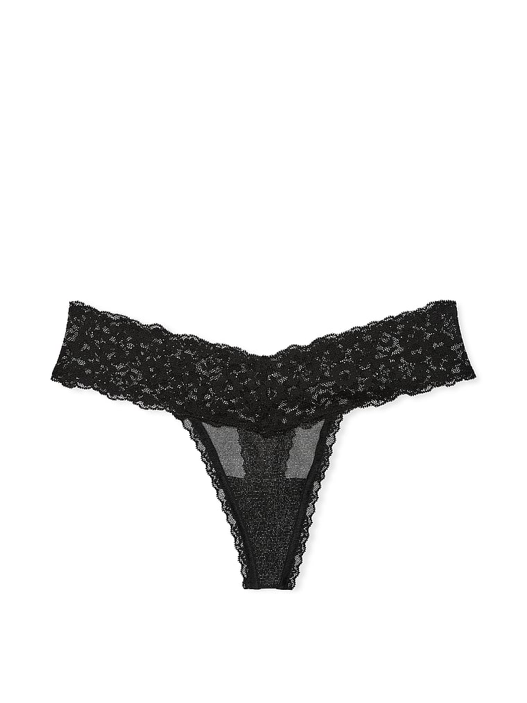 Lace Heart Blooms Thong Panty