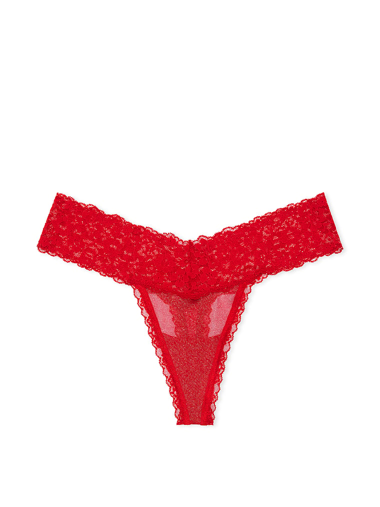 Lace Heart Blooms Thong Panty