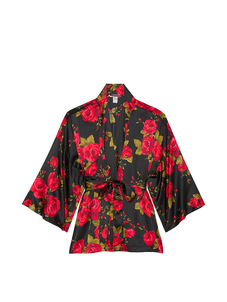 Red Rose Satin Bed Jacket