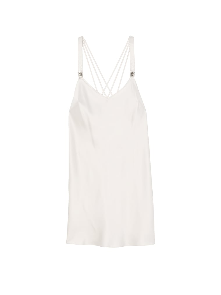 Scattered Shine Strap Satin Strappy-Back Slip