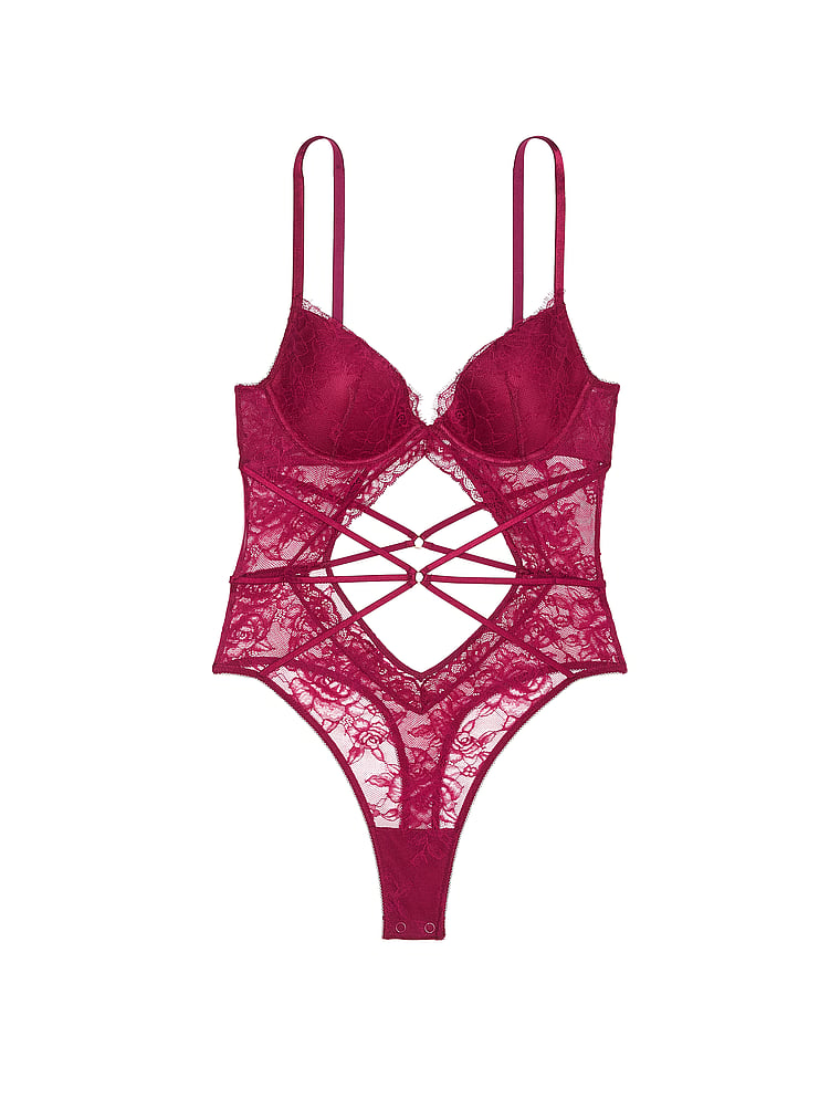 Rose Lace Strappy Teddy