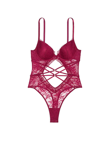 Rose Lace Strappy Teddy