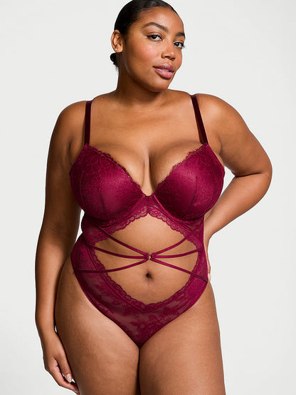 Rose Lace Strappy Teddy