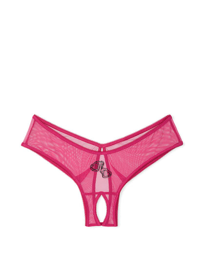 Mesh High-Leg Crotchless Cheeky Panty