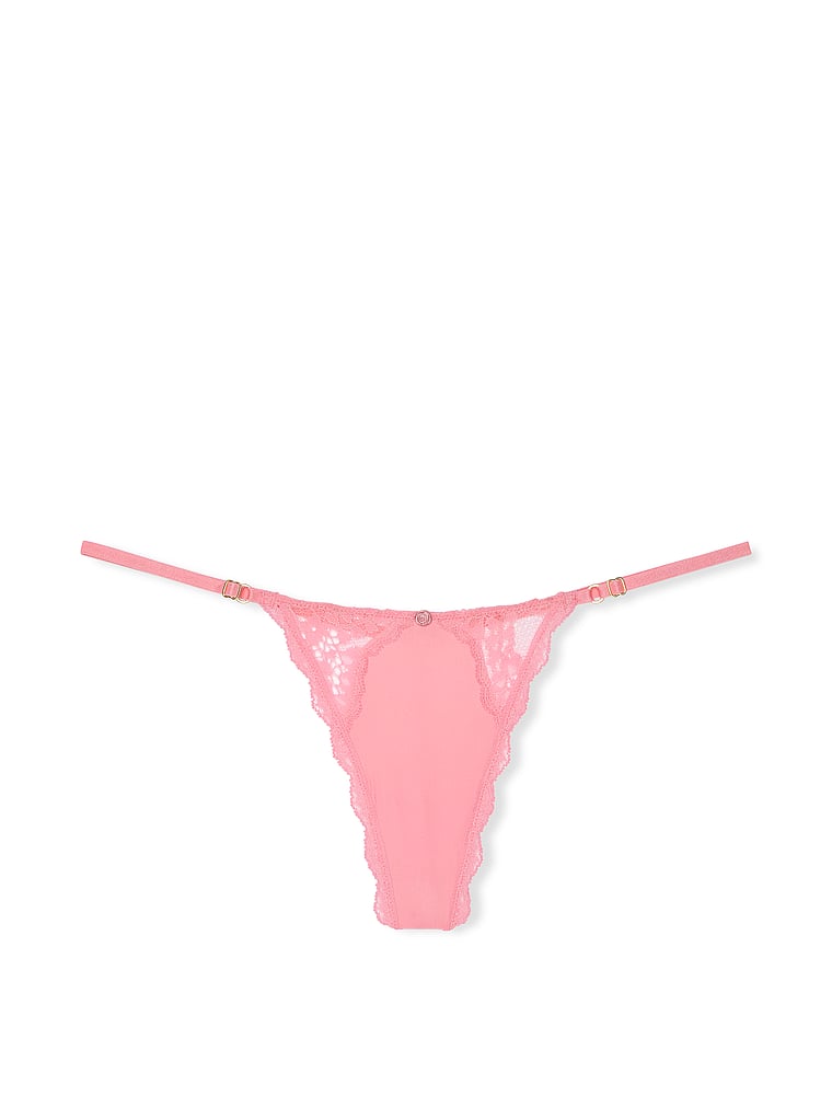 Lace-Trim Adjustable V-String Panty