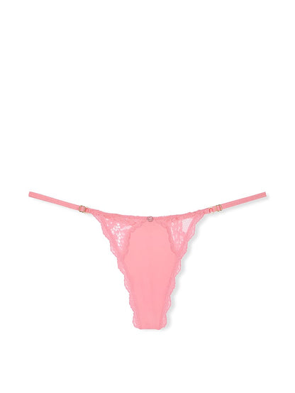 Lace-Trim Adjustable V-String Panty