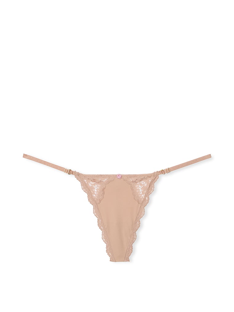 Lace-Trim Adjustable V-String Panty