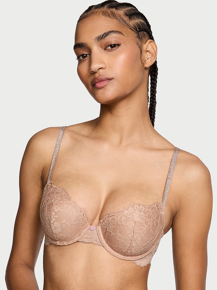 Twinkle Strap Lace Classic-Coverage Demi Bra