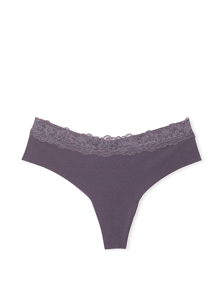 No-Show Lace-Waist Thong Panty