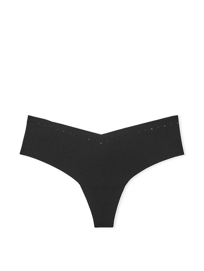 No-Show Shine-Trim Thong Panty