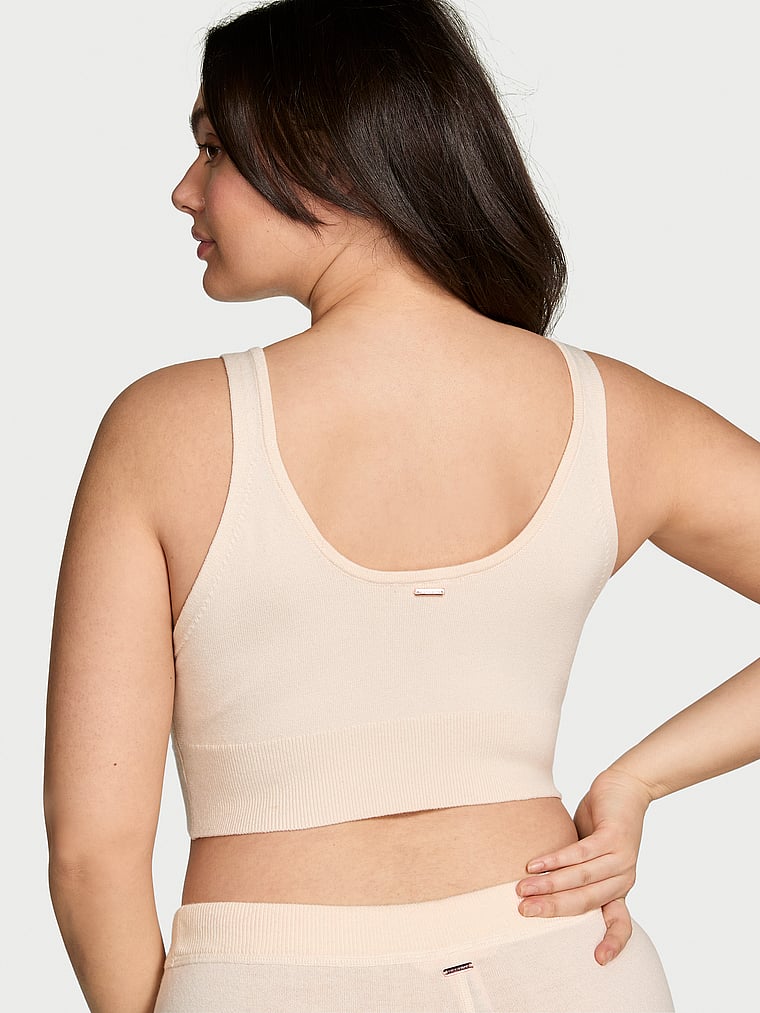 Luxe Crème Knit Lounge Triangle Bralette