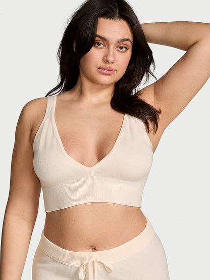 Luxe Crème Knit Lounge Triangle Bralette