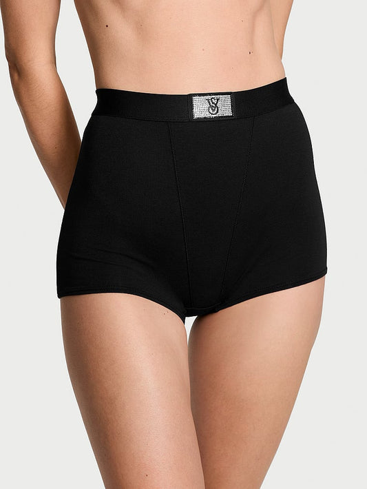 Logo Cotton Shine Patch High-Waist Shortie Panty